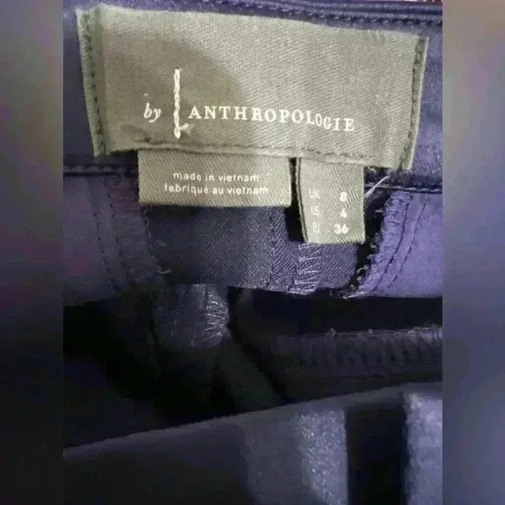 Anthropologie $128 Purple Sateen Satin Trouser Maxi Skirt Slit‎ NEW Size 4 - Picture 6 of 6